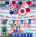 29PCS 4th/Fourth of July Patriotic Decorations Set - Red White Blue Paper Fans,USA Flag Pennant,Star Streamer,Pom Poms,Hanging Swirls Party Decor ...