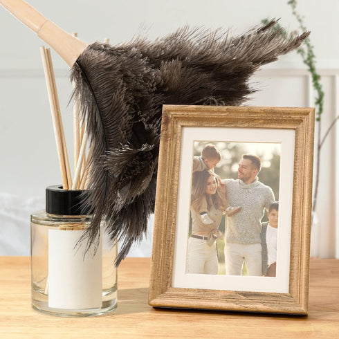 Superio Ostrich Feather Duster Fluffy Dust Remover, with Wooden Handle Reusable for Cleaning Homes, Ceilings, and Furniture (3 Pack) (1 Pack)...