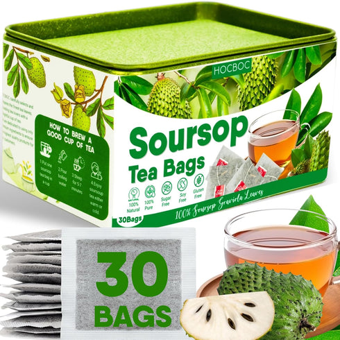 30 Pure Soursop Leaves Tea Bags, Natural Soursop Graviola Leaves Teabag, Handmade Made of Premium Guanabana Leaves, Pleasant Taste Natural Flavor,...