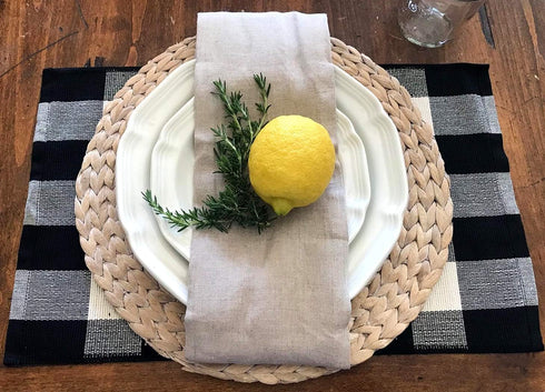 Levinis Cotton Placemats Set of 6- Durable Buffalo Check Place Mats for Kitchen Table- Easy to Care, Machine Washable...