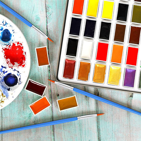 30 Pcs Round Paint Brushes, Small Brush Bulk for Miniature Detail Painting...