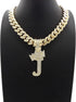 Hip Hop Alphabet Initial J Pendant & 12mm 18" Full Iced Box Lock Cuban Chain Necklace...