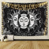 ARFBEAR Sun and Moon Tapestry, Burning Sun with Stars Psychedelic Popular Mystic Wall Hanging Tapestry Black and White Beach Blanket (Large-79 x 5...