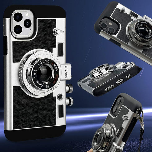 New Emily in Paris Phone Case, Vintage Camera Design for iPhone 11/12/13 Pro Max, with Long Anti-Lost Lanyard...