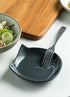 Ceramic Spoon Rest for Stove Top, Cat Cooking Spoon Holder for Kitchen Counter, Cute Spoon Rest Utensil Rest for Spatula Spoons Ladles, Dark Gray...