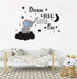 Dream Big Little One Elephant Wall Decal, Quote Wall Stickers, Baby Room Wall Decor, Vinyl Wall Decals for Children Baby Kids Boy Girl Bedroom Nur...