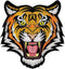 Tiger Patch Large Embroidered Iron-On Applique Roaring Bengal Striped Souvenir...