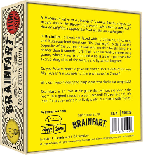 Hygge Games Brainfart Topsy Turvy Trivia Game, Sand...