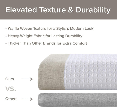 Madison Park Spa Waffle Shower Curtain Pieced Fabric with 3M Scotchgard Moisture Management Modern Home Bathroom Decorations, Stall 54"x78", Taupe...