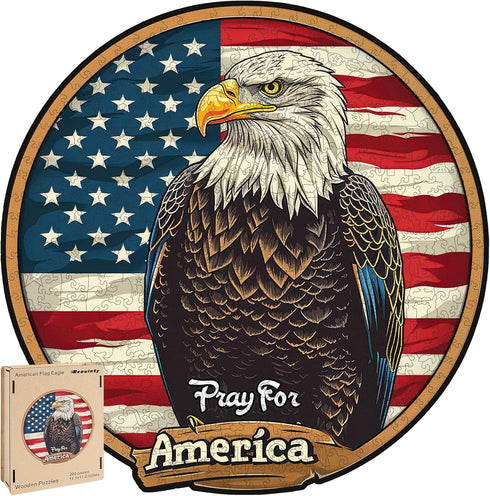 Wooden Puzzle for Adults, Eagle Wooden Jigsaw Puzzles(11.1 * 11.2in-200pcs), Beautiful Wooden Puzzle with Box Birthday Gifts for Adults and Kids F...