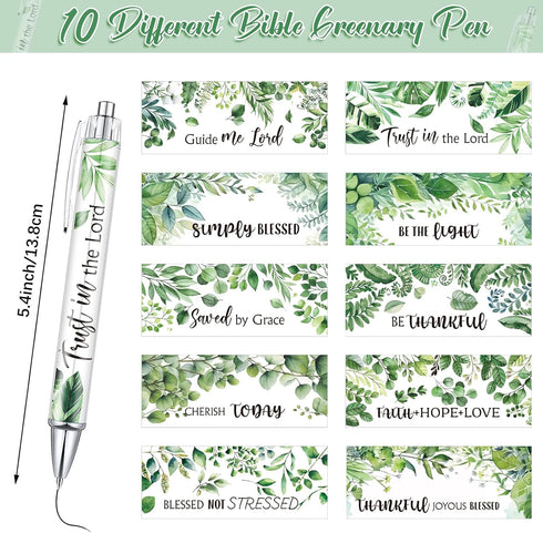 Tinlade 10 Pieces Christian Pens for Women Religious Ink Pens Inspirational Quotes Pens Bible Verse Ballpoint Pens Funny Office Pens Retractable I...