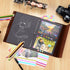 ZEEYUAN Scrapbooking Supplies Kits Leather Scrapbook Photo Album 8.5x11 inch Scrap Book 60 Pages, Leaf Pattern Photo Book Travelling Journal Scrap...