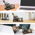 Antique Wood & Mesh Pen Holder Office Supplies Caddy, Storage Baskets for Desktop Accessorieswith Sticky Notes Holder,3 Compartments(2 Pack Black)...