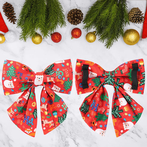 Christmas Dog Collar with Bow Tie, Christmas Collar for Puppy Girl Boy Dog or Cat, Bowtie Dog Collar with Durable Metal Buckle, Cute Pet Collar,XL...