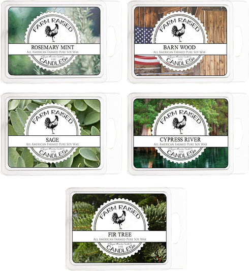 Herbal Scents - Fresh Herbs Variety - Wax Warmer Melts Cubes, 5 Pack Assortment. 16 ounces. 100% All American Natural Soy. Paraffin-Free. Fir Tree...