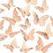 3D Gold Butterfly Wall Decor 3 Sizes 4 Styles Butterfly Party Decorations Cake Decorations Removable Stickers Wall Decor Room Mural Metallic Kids ...
