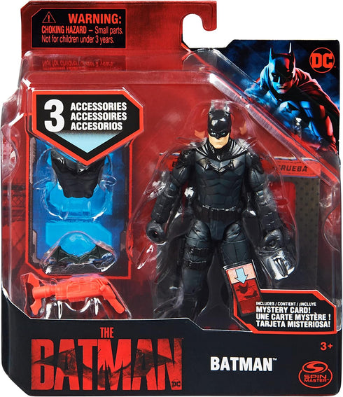 DC Comics, Batman 10cm Action Figure with 3 Accessories and Mystery Card, The Batman Movie Collectible Kids Toys for Boys and Girls Ages 3 and up...