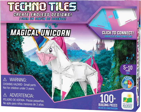 The Learning Journey Techno Tiles - Magical Unicorn | Construction Project with 100+ Building Pieces | STEM Projects for Kids Ages 5-10 | Engineer...
