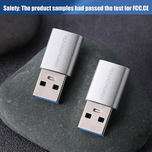 USB A to USB C Adapter (2 Pack), USB Male to Type C Female, High Speed Data Transfer, Fast Charging, Compatible with Type C Cables, Laptop, Deskto...