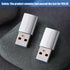 USB A to USB C Adapter (2 Pack), USB Male to Type C Female, High Speed Data Transfer, Fast Charging, Compatible with Type C Cables, Laptop, Deskto...