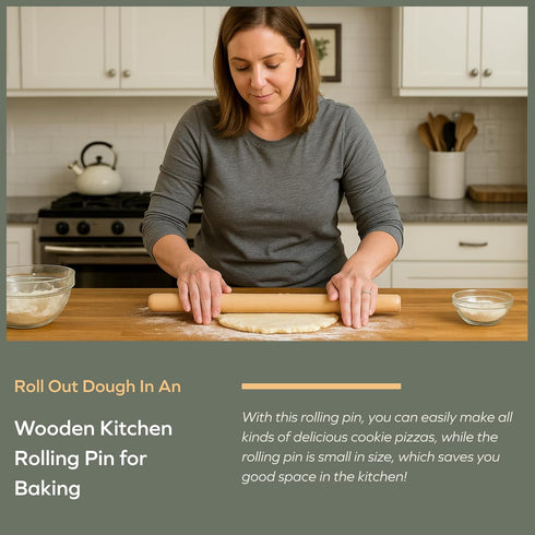 Muso Wood Rolling Pin for Baking Wooden Pizza Dough Roller(Dowel 15.75-Inch-by-1.38-Inch)...