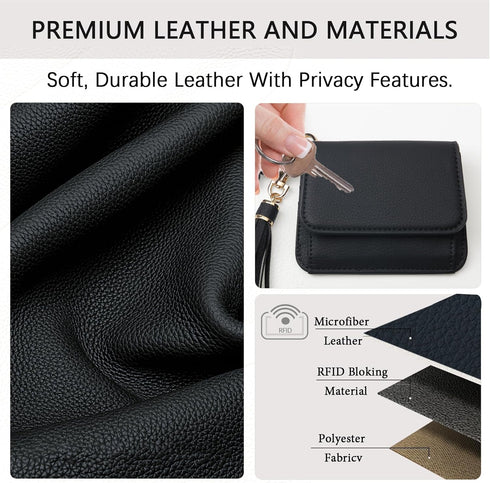 Keychain Wallet RFID Wristlet Wallets for Women,Small Wallets Woman Key Chain Wallet with Coin Pocket and Id Window...