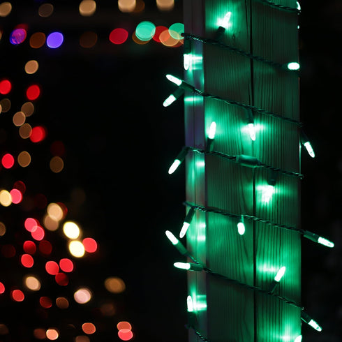 50 Count M5 Faceted Christmas Mini Light Set Indoor/Outdoor Use String Lights for Garden Christmas Tree Patio Lawn Party Home 120V UL Certified Gr...