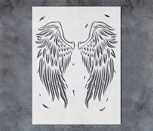 GSS Designs Angel Wings Stencils for Painting on Walls Canvas Wood Crafts Reusable Large Giant Wall Stencils for Painting 12x16Inch...