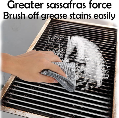 Multipurpose Wire Dishwashing Rags for Wet and Dry, Non-Scratch Wire Dish Cloths, Wire Cleaning Rags Easy Rinsing Wire Dish Towels for Kitchen, Si...