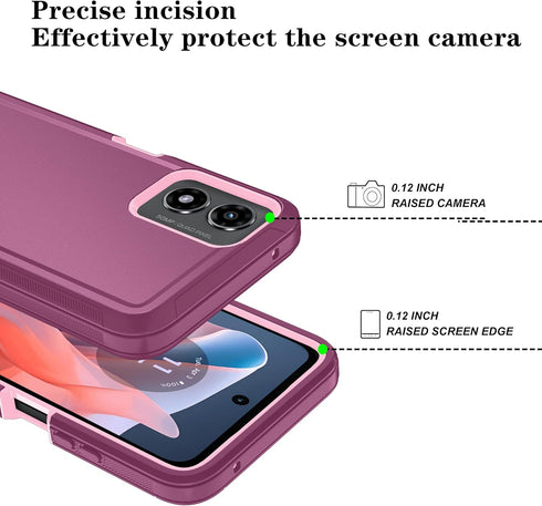 Qinmay for Motorola Moto G Play 2024 4G Case with HD Screen Protector, Moto G Play 4G 2024 Phone Case Shockproof 3-Layer Cover for Motorola Moto G...