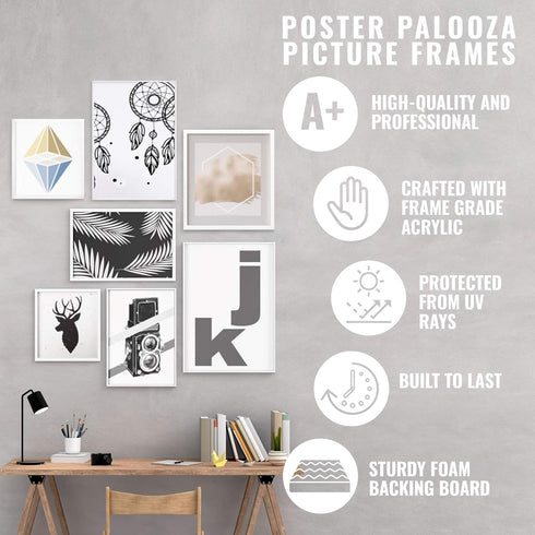 Poster Palooza 6x9 Traditional Natural Wood Picture Frame - UV Acrylic, Foam Board Backing, & Hanging Hardware Included!...