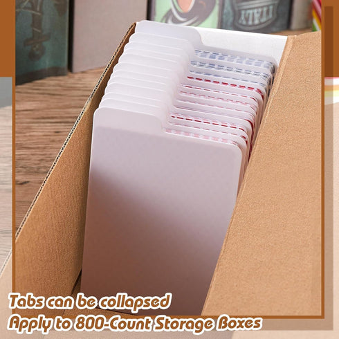 Lewtemi White Trading Card Dividers Plastic Cards Separators Card Organizer for Sport Game Business Playing Card Storage, 2.6 x 3.8 Inch/ 66 x 97 ...