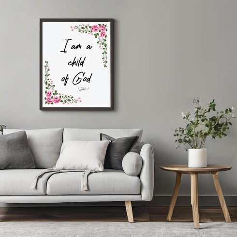 Posterizer 1 pcs-I'm A Child of God-Religious Posters-Typography Art-Gifts for Christians - Decor for Home & Office- UNFRAMED Wall Art...