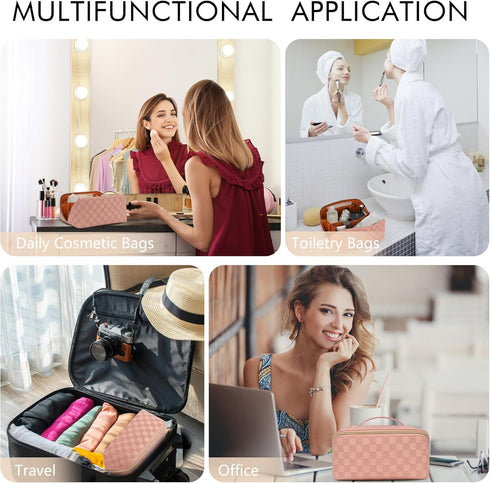 MIYCOO Makeup Bag, Large Capacity Travel Cosmetic Bag for Women, Waterproof Travel Makeup Bag Organizer, Open Flat Toiletry Bag, Portable Pouch wi...