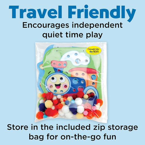 Creativity for Kids Pom Pom Pictures: Transportation - Train and Plane - Preschool Learning Activity, Sensory Toys for Toddlers Ages 3-4+...