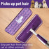 16.5 inch Microfiber Replacement Mop Pads Reusable - 3 Pack Flat Replacement Heads for Wet Or Dry Floor Cleaning Stripe Purple Pads...