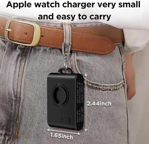 Portable Charger for Apple Watch, 2000mAh Wireless iWatch Portable Charger, Magnetic Power Bank Keychain Travel Smart Watch Charger for Apple Watc...