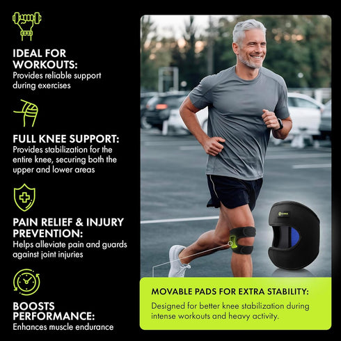 GARNO Knee Brace for Men and Women, Adjustable Neoprene Stabilizer for Meniscus Tear, Arthritis, Tendonitis, MCL, ACL, Pain Relief & Recovery, Ten...