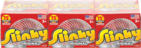 Just Play The Original Slinky Walking Spring Toy, 3-Pack Metal Slinky, Fidget Toys, Party Favors and Gifts, Kids Toys for Ages 5 Up, Amazon Exclus...