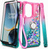 NZND Compatible with OnePlus Nord N30 5G Case, Nord CE 3 Lite 5G with Tempered Glass Screen Protector, Ring Holder/Wrist Strap, Glitter Liquid Flo...