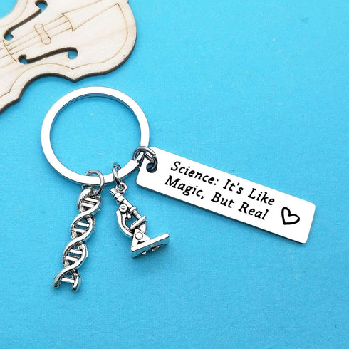 Xiahuyu Science Keychain Science Gifts Science It’s Like Magic But Real Keychain Science Teacher Gift Scientist Physicist Chemist Graduation Gift ...