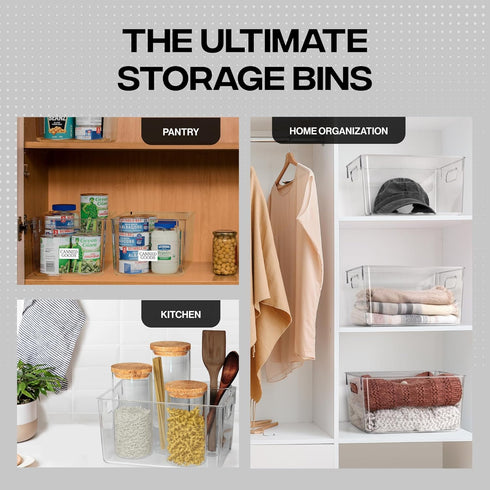 ClearSpace Clear Plastic Storage Bins – Pantry Organizers & Storage Containers, Cabinet Organizer - Home Organization Must Haves for Kitchen, Laun...