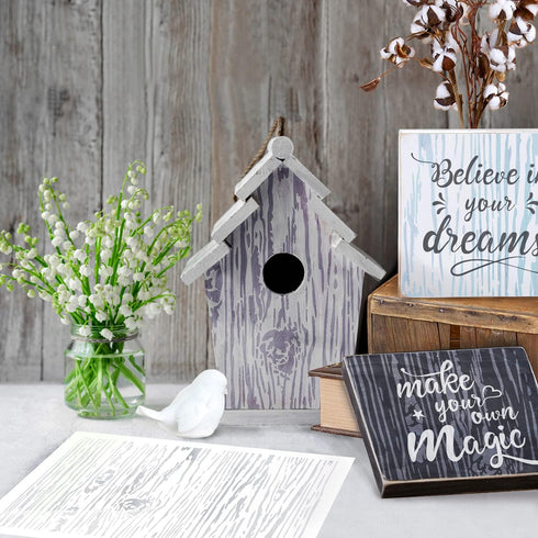 GSS Designs Wood Grain Stencils Large 12x16Inch - Reusable Background Mylar Stencils for Painting on Wood Wall Canvas Paper Fabric - Reusable DIY ...