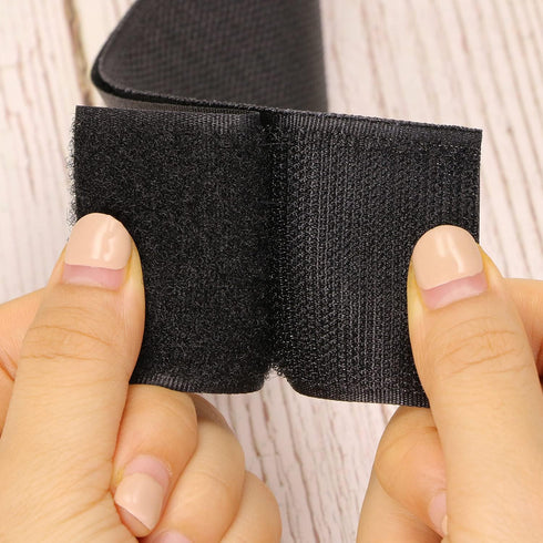 2 Inch Width Black Sew on Hook Fastener Loop Strips Non-Adhesive Back Nylon Fabric Tape for Bag, Clothes, Shoe, DIY Craft,2 Yard Length...