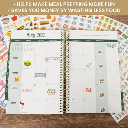bloom daily planners Meal Planning Stickers - 8 Sheets / 592 Stickers - Essential Variety Pack for Menu Prepping, Grocery Shopping, Food & Diet Tr...