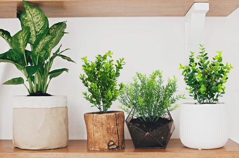 Ouddy Decor 6 Bundles Artificial Greenery Stems Mixed Fake Plastic Plants Eucalyptus Rosemary Faux Magnolia for Outdoor Indoor Garden Home Window ...