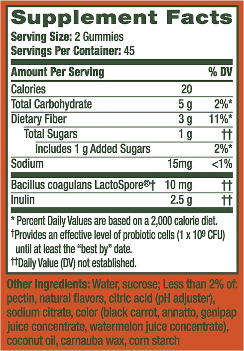 Align DualBiotic, Prebiotic + Probiotic for Women and Men, Help Nourish and Add Good Bacteria for Digestive Support, Natural Fruit Flavors, 90 Gum...
