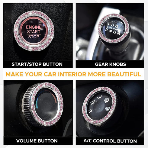 1 Sets 6 Pieces Fluffy Steering Wheel Cover for Women Girls, Includes Soft Fur Steering Wheel Cover Car Coaster Plush Keychain Rhinestone Ring Sti...