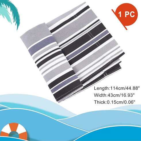 AHANDMAKER Chair Replacement Fabric, Canvas, Black and Gray Stripes, Casual, Durable for Beach, Garden, 44x17inch...