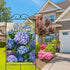 Welcome Spring Floral Flowers House Flag Double Sided, Hydrangea Decorative Garden Yard Outdoor Large Decor, Summer Farmhouse Burlap Home Outside ...
